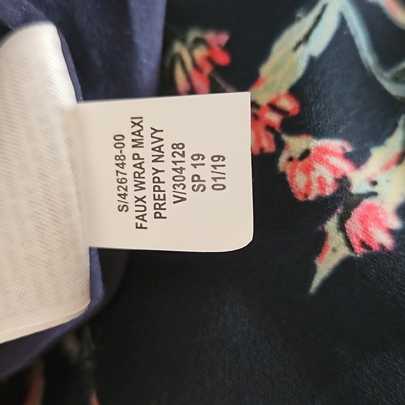 Banana Republic Navy Floral Maxi Dress Size 0 - Picture 5 of 6